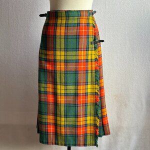 Scottish Tartan Plaid Pleated Wool Skirt